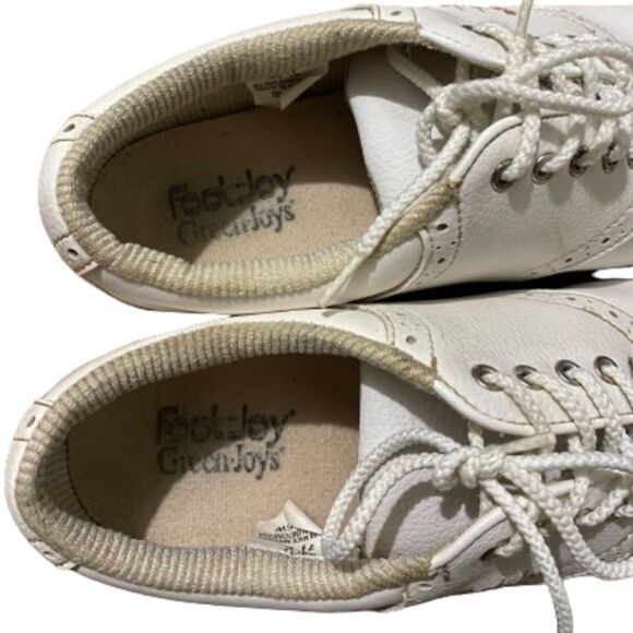 Foot-Joy Green-Joys’ WOMEN’s WHITE LACE UP GOLF SHOES Sz- 7.5 - Picture 4 of 11